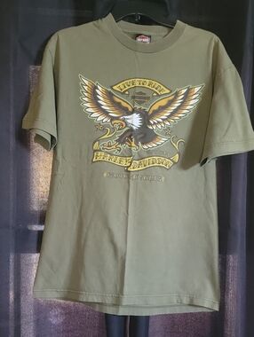 Harley-Davidson Olive Green Eagle Live To Ride Graphic Tee